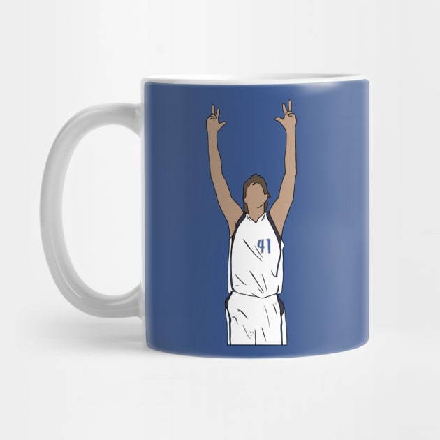 Dirk Nowitzki Three Pointer Celebration by rattraptees